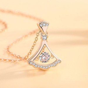 Certified 1/2ct. t.w. Diamond Dancing Lady Necklace 18k Gold over Italy Silver